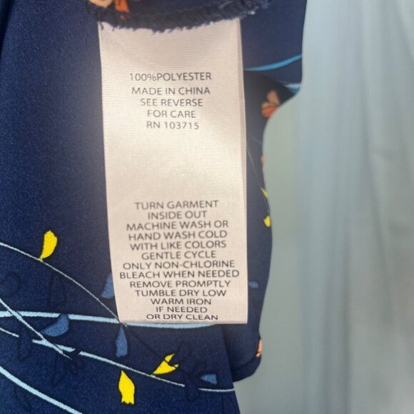 Nanette Lepore Floral smocked Hi Lo Hem Dress HI Neck Ladies Size 10 Colorful - Picture 9 of 9